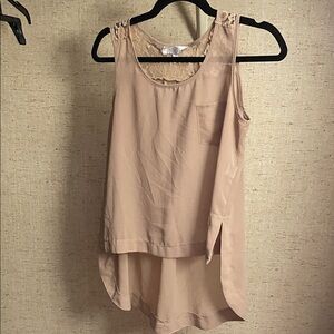 Sleeveless Tan Layered Top